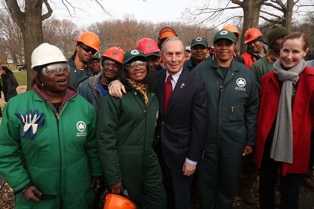 Mayor Bloomberg thanks workers from Department of Parks and Recreation who assisted With Hurricane Sandy recovery efforts.